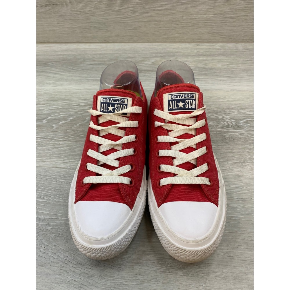 Converse Chuck Taylor All Star II Red Low Top Sneakers Women's 8 Comfort Shoes - Picture 2 of 12